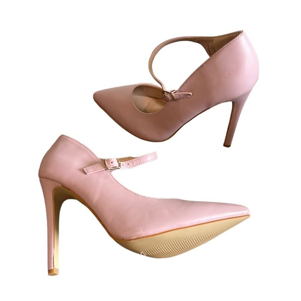 JG Athena Pastel Pink Pointed Toe Crossover Strap Heels